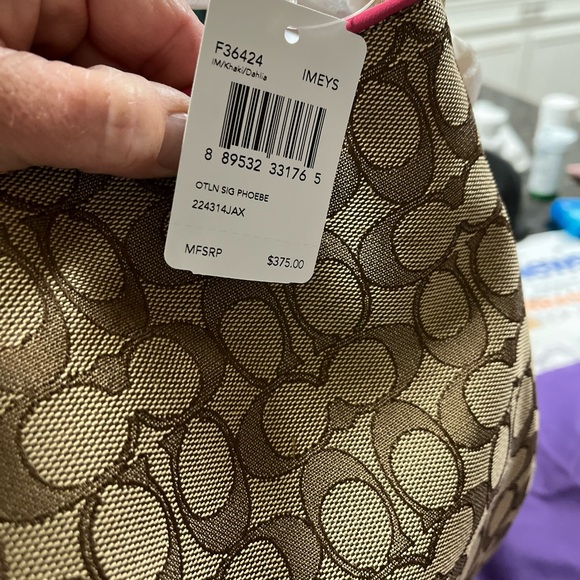 NEW large Coach purse with hot pink trim - Picture 5 of 8